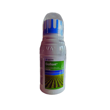 Gallant is a selective post-emergence herbicide containing Haloxyfop-P-Methyl 10.5% EC, used to control grassy weeds in crops like rice and wheat by inhibiting lipid synthesis in target plants.