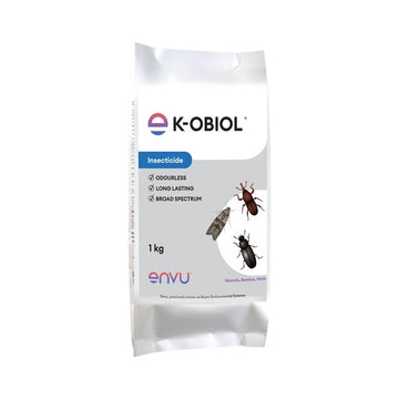 K-Obiol is a residual pesticide effective against stored grain pests like weevils, beetles, moths, etc. that affect rice and wheat.