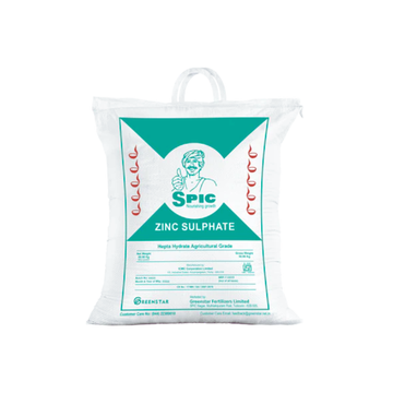 SPIC Zinc Sulphate 21% Heptahydrate is a water-soluble micronutrient fertilizer providing essential zinc for improved plant growth, enzyme activity, and higher crop yield.