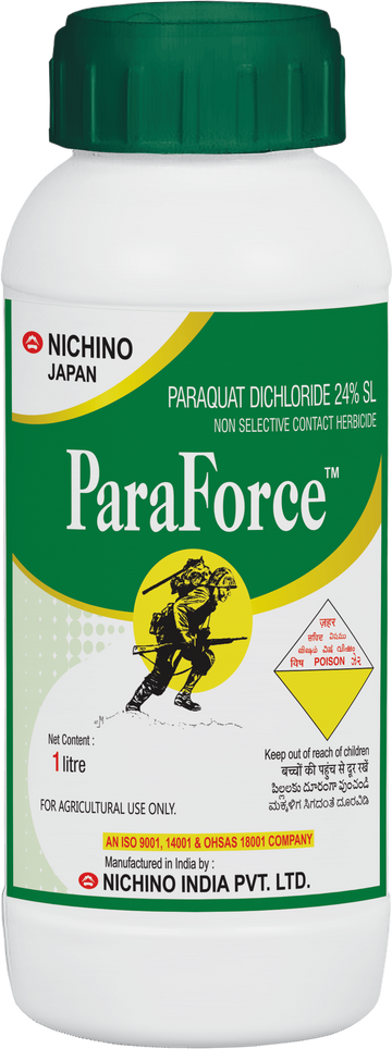 Paraforce Herbicide by NICHINO – fast-acting non-selective weed killer for agricultural and industrial use, 1-liter bottle