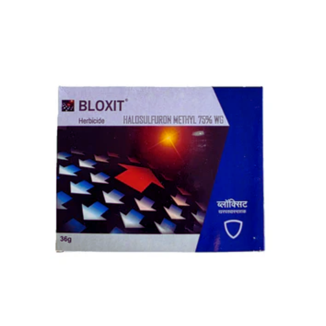 BLOXIT is a selective herbicide containing Halosulfuron-methyl 75% WG, effectively controlling broadleaf and sedge weeds in crops like maize and sugarcane.