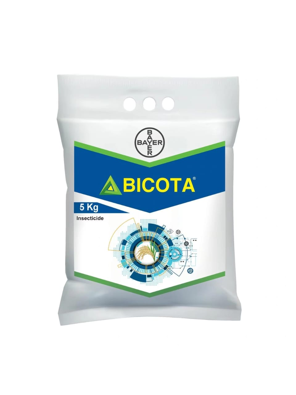 Bicota insecticide pack featuring formulation — Tetraniliprole 0.4% + Fipronil 0.6% w/w — a dual-action systemic and contact insecticide used for controlling chewing and soil pests in crops, promoting healthy growth and higher yields.