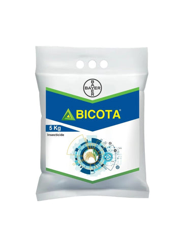 Bicota insecticide pack featuring formulation — Tetraniliprole 0.4% + Fipronil 0.6% w/w — a dual-action systemic and contact insecticide used for controlling chewing and soil pests in crops, promoting healthy growth and higher yields.