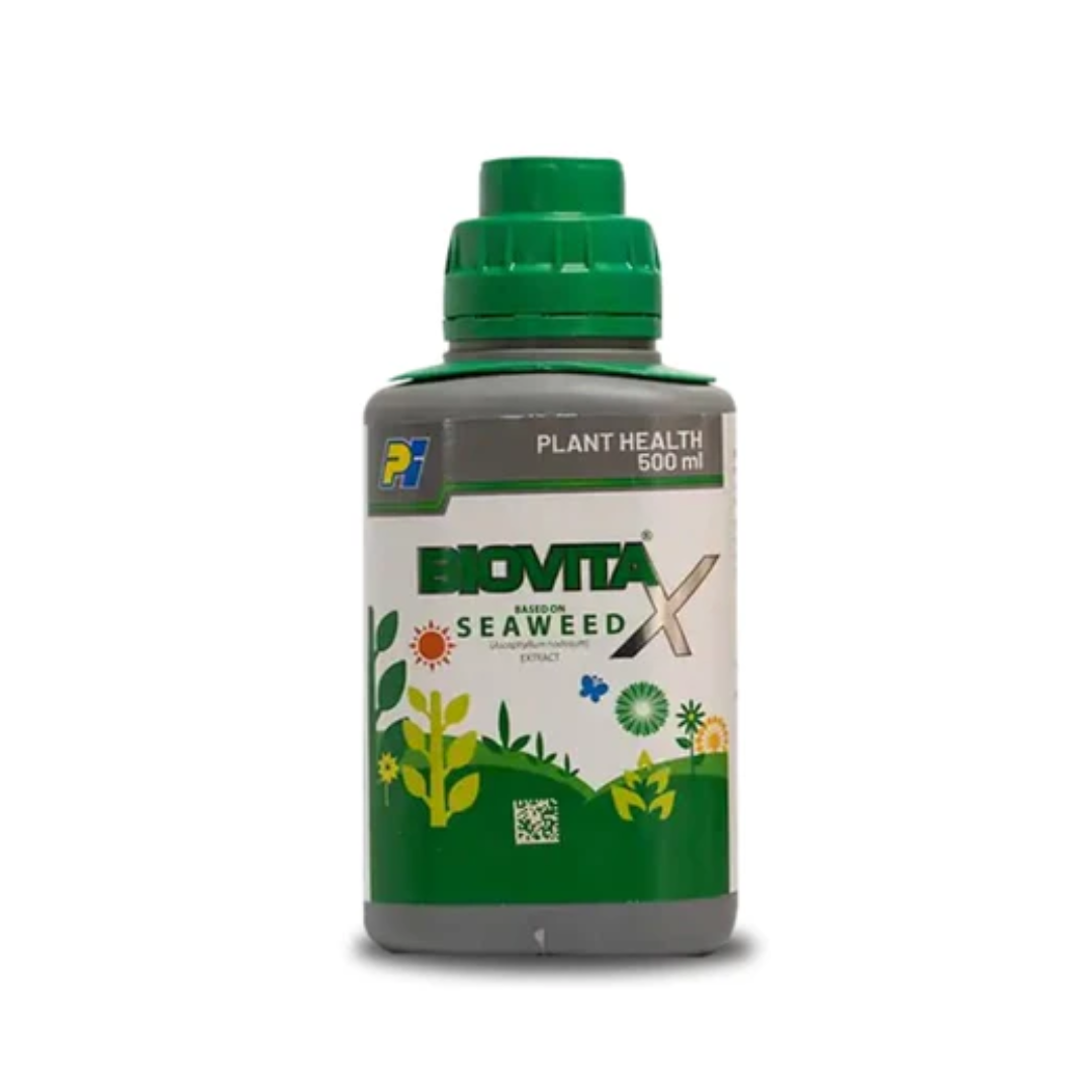 Biovita is a plant biostimulant containing seaweed extract (Ascophyllum nodosum) that enhances plant growth, stress tolerance, and overall crop health. It improves root development, nutrient uptake, and yields, while supporting sustainable farming practices.