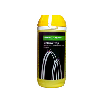 Cabrio Top fungicide containing Metiram 55% and Pyraclostrobin 5.5% WG, used for controlling fungal diseases in crops.