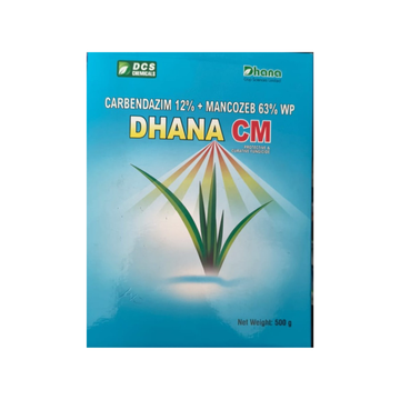 Carbendazim 12% + Mancozeb 63% WP Dhana CM pack for wide-spectrum crop fungal disease control