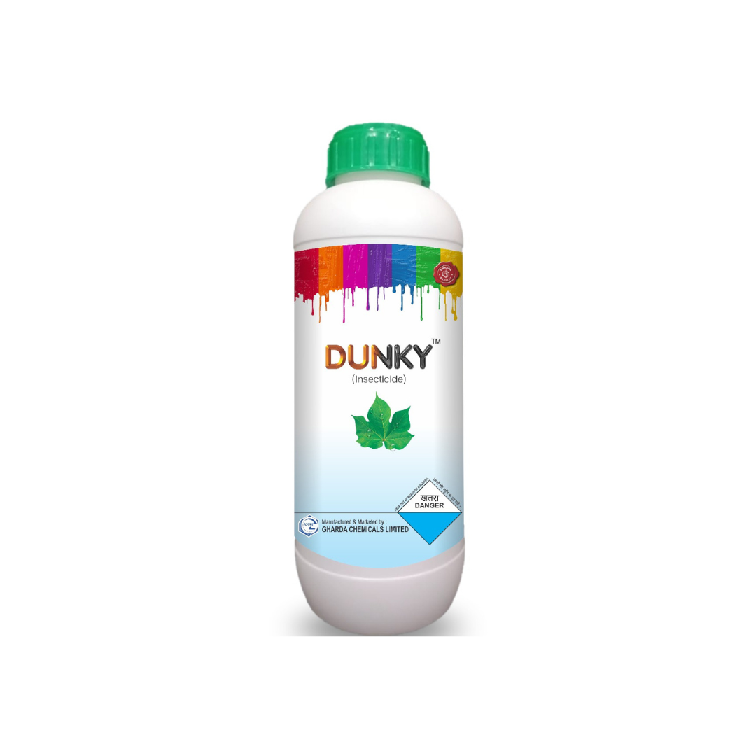 Dunky Insecticide – a broad-spectrum SC formulation containing Buprofezin 22.5% and Diafenthiuron 27%, designed for effective control of sucking pests like whiteflies and hoppers, as well as chewing/mixed pests, ensuring long-lasting crop protection and improved yield.