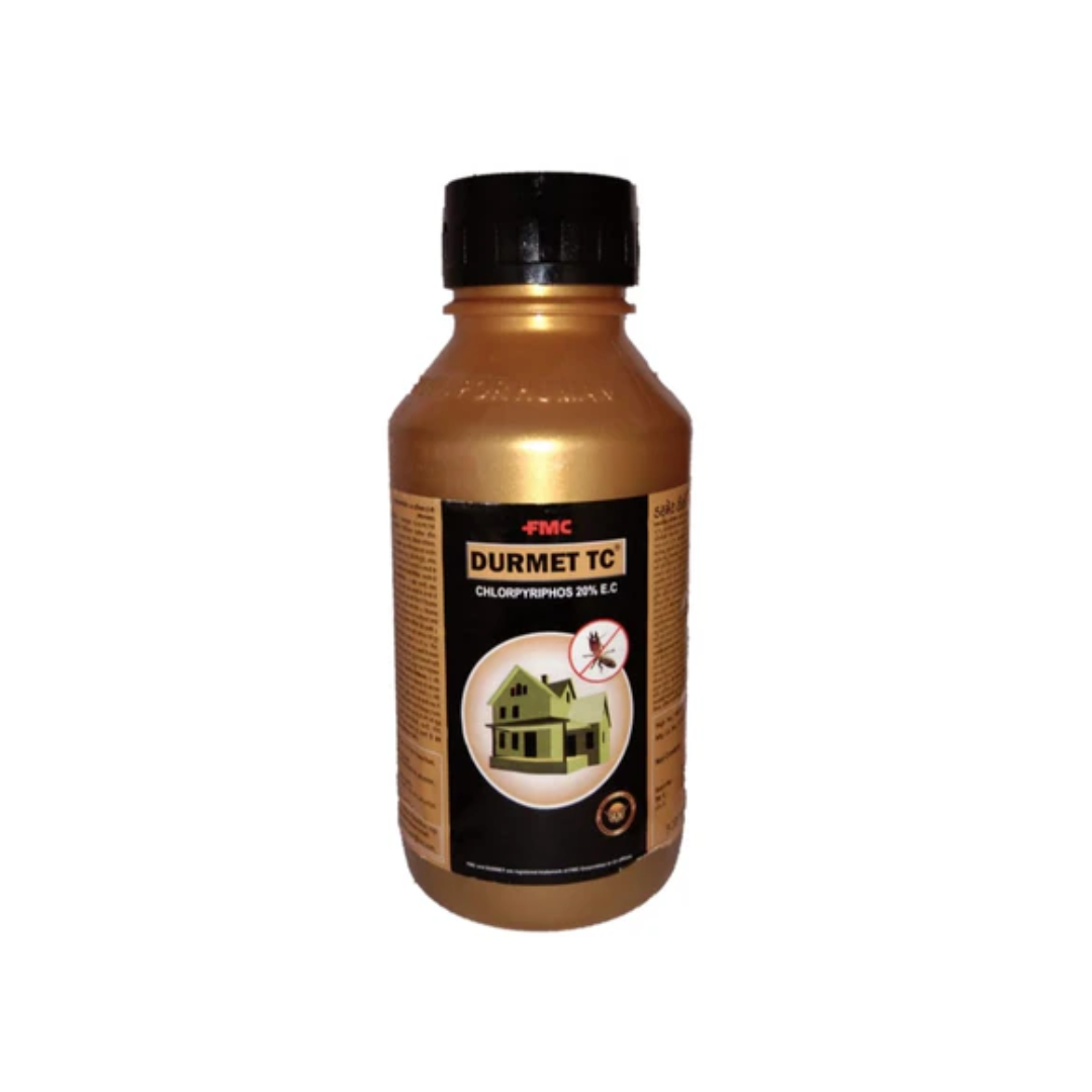 Durmet TC is a broad-spectrum insecticide containing Chlorpyrifos 20% EC, formulated for effective control of soil and foliar pests in crops like cotton, paddy, and vegetables. Provides systemic and contact action for rapid pest knockdown and improved crop protection.