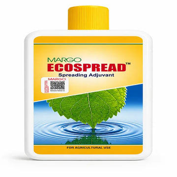 Margo Ecospread spreading adjuvant bottle with yellow cap on a white background
