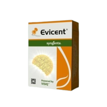 “Evicent Insecticide by Syngenta in a Water-Dispersible Granule pack, labeled with Emamectin Benzoate 5% + Lufenuron 40% w/w WG, designed for effective control of caterpillars and other lepidopteran pests in crops like cotton, vegetables, and pulses.”