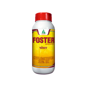 Foster Insecticide (Cyflumetofen 20% SC) by Dhanuka – a systemic and contact acaricide providing effective control of mites in crops like cotton, vegetables, and fruits, suitable for Integrated Pest Management (IPM) programs.