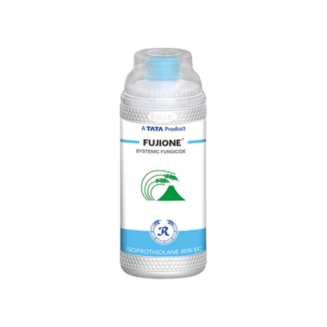 Fujione (Isoprothiolane 40% EC) is a systemic fungicide used mainly in paddy for effective control of rice blast and sheath blight. It provides both preventive and curative action, promoting healthy tillering and improved crop yield with long-lasting disease protection.