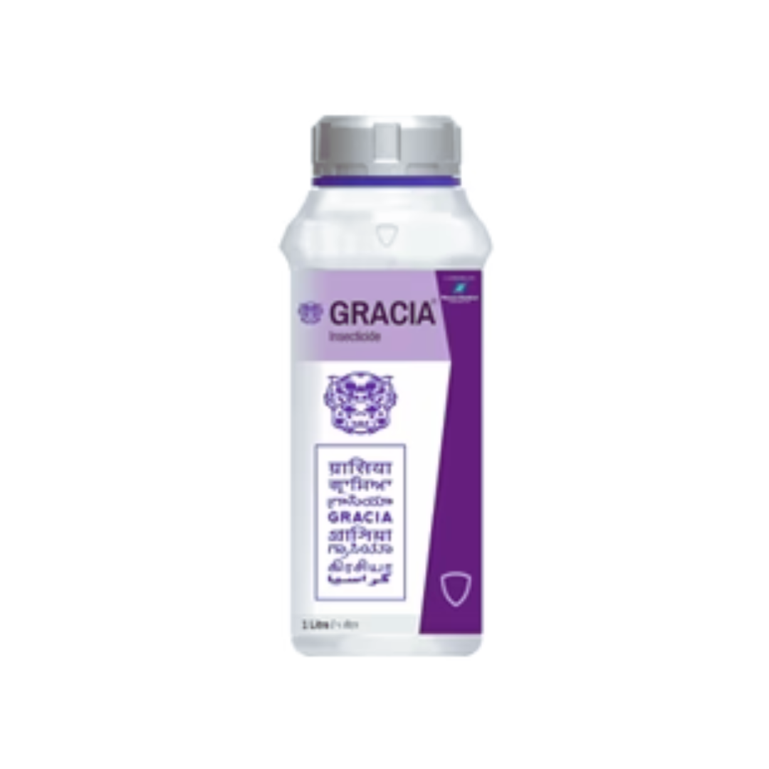 Gracia is a broad-spectrum insecticide containing Fluxametamide 10% w/w EC, providing fast and long-lasting control of lepidopteran pests in various crops.