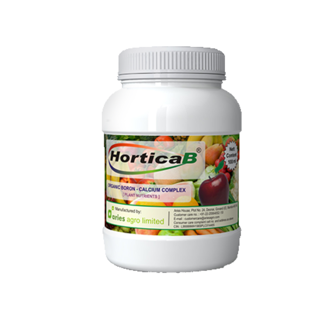 Horticab Calcium Boron Complex with Nitrogen – micronutrient fertilizer enhancing plant growth, fruit quality, and overall crop health.