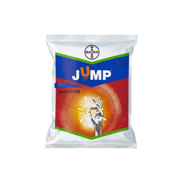 Jump insecticide pack displaying formulation — Fipronil 80% WDG — a water-dispersible granule used for effective soil and seed treatment, controlling pests like termites, stem borers, and root grubs in crops for healthier plants and higher yields.