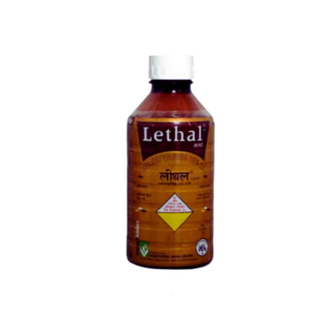 Lethal EC Insecticide by IIL – Chlorpyrifos 20% EC, a broad-spectrum organophosphate insecticide providing effective contact and systemic control of sucking and chewing pests in crops like cotton, paddy, vegetables, fruits, and oilseeds.