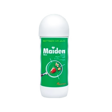 Maiden acaricide containing Hexythiazox 5.45% EC, used for effective control of mites in crops like vegetables, fruits, and cotton.
