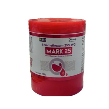 Mark 25 Insecticide (Thiamethoxam 25% WG) by Corteva – a systemic, broad-spectrum insecticide in water-dispersible granule form, effective against sucking and chewing pests like aphids, whiteflies, and jassids across crops such as cotton, rice, and vegetables.