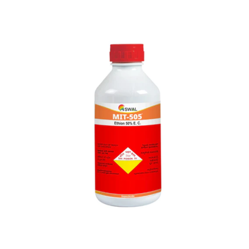 Mit 505 Insecticide by SWAL, formulated with Ethion 50% EC, is a broad-spectrum contact and systemic insecticide for effective control of sucking and chewing pests in crops like cotton, paddy, and vegetables.