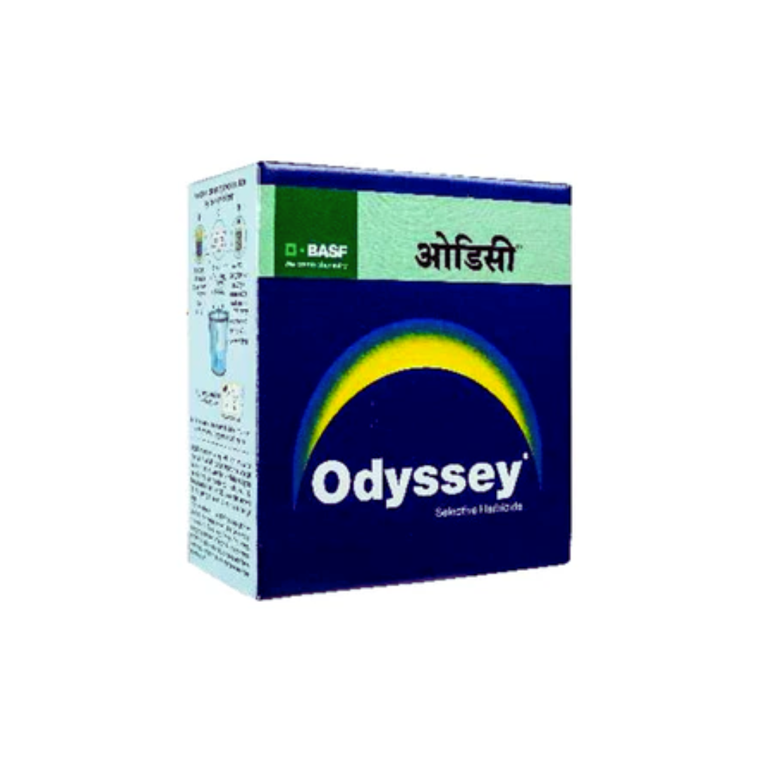Odyssey herbicide containing Imazamox 35% and Imazethapyr 35% WG, used for broad-spectrum weed control in soybean and pulse crops.