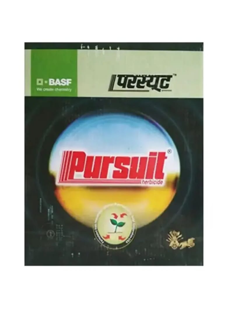 Pursuit herbicide containing Imazethapyr 10% SL, used for effective post-emergence weed control in crops.