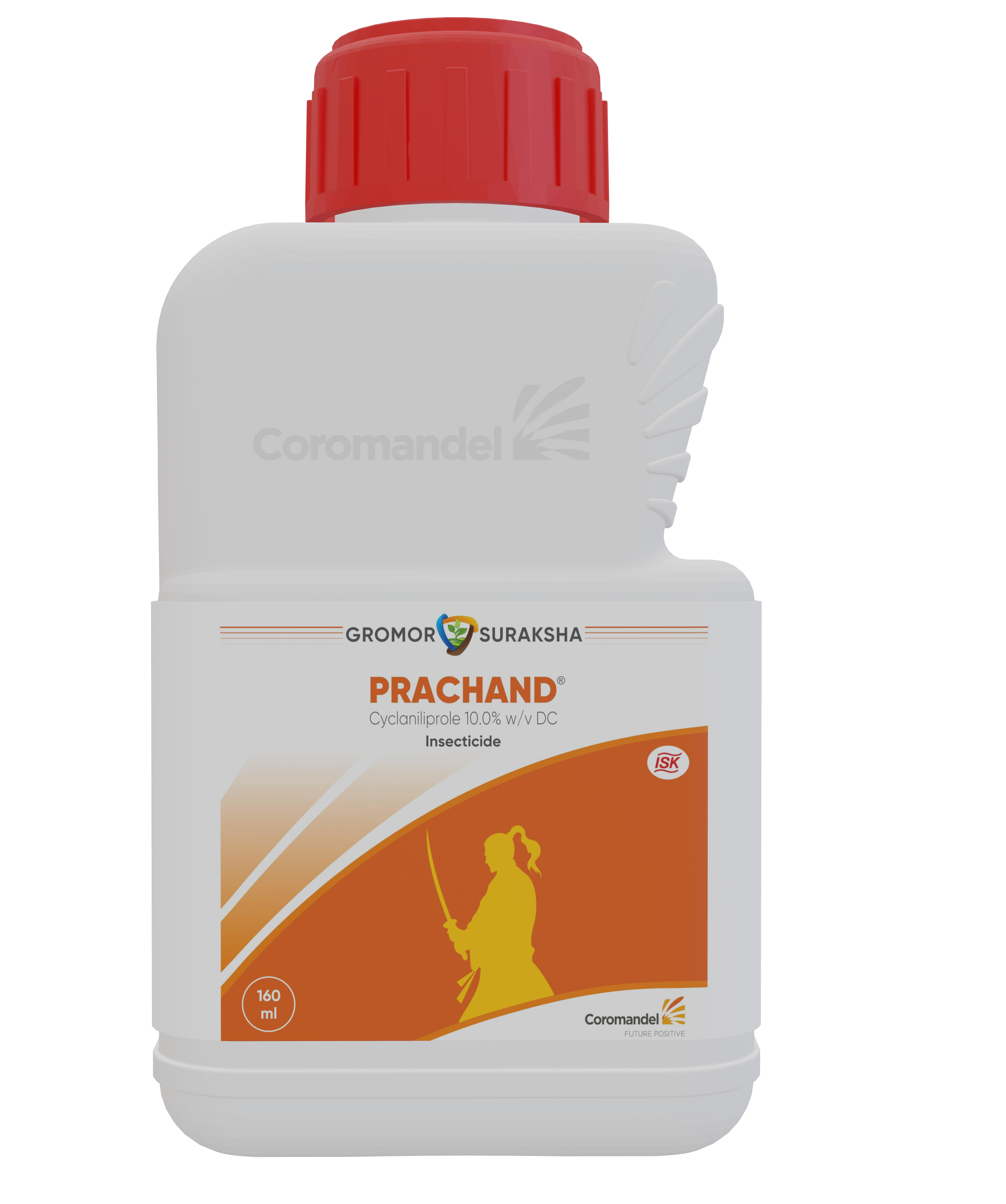Coromandel Prachand Cyclaniliprole 10% DC insecticide bottle for paddy, controls stem borer and leaf folder, improves crop health