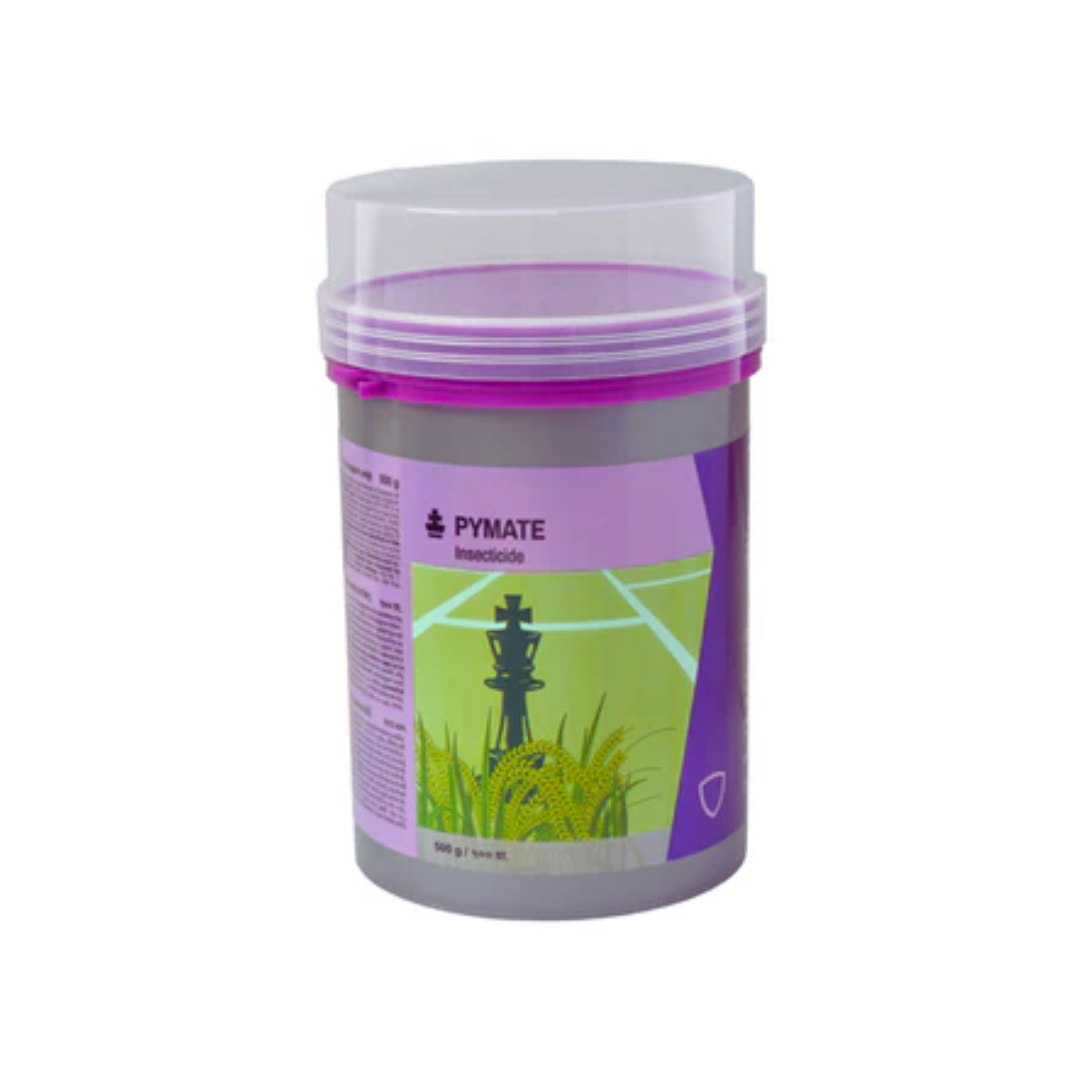 Pymate is a systemic insecticide containing Pymetrozine 50% WG, providing effective and long-lasting control of sucking pests like aphids, whiteflies, and leafhoppers in crops.