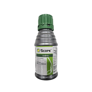 Score Fungicide by Syngenta is a systemic fungicide containing Difenoconazole 25% EC, designed to provide preventive and curative control of a wide range of fungal diseases in crops such as paddy, wheat, fruits, vegetables, and pulses, ensuring healthier plants and improved yield.