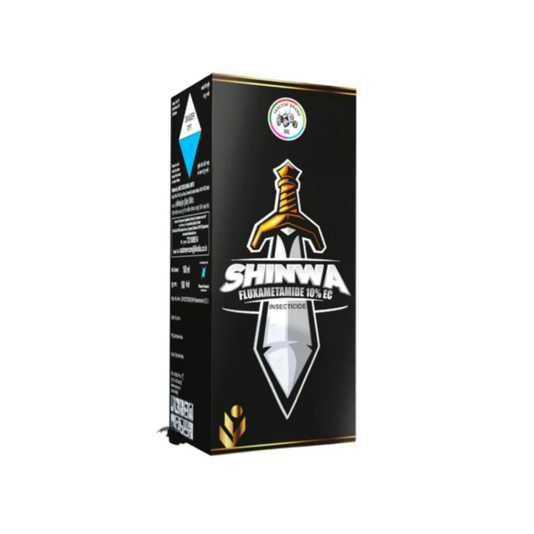 Shinwa Insecticide containing Fluxametamide 10% EC by IIL – a broad-spectrum, systemic insecticide offering fast knockdown and long-lasting control of caterpillars, thrips, leaf miners, jassids, and whiteflies in crops like vegetables, cotton, and fruits.