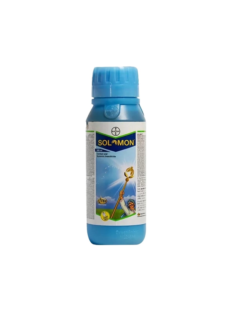 Solomon insecticide bottle featuring formulation — Beta-Cyfluthrin + Imidacloprid 300 OD (8.49% + 19.81% w/w) — a broad-spectrum systemic and contact insecticide used to control sucking and chewing pests in crops, promoting healthy growth and improved yield.