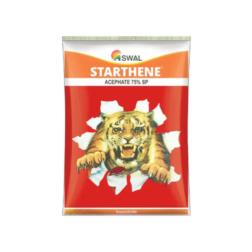 Starthene Insecticide by SWAL, formulated with Acephate 75% SP, is a systemic insecticide used to control a wide range of sucking and chewing pests in crops like cotton, paddy, and vegetables, providing effective and long-lasting pest management."