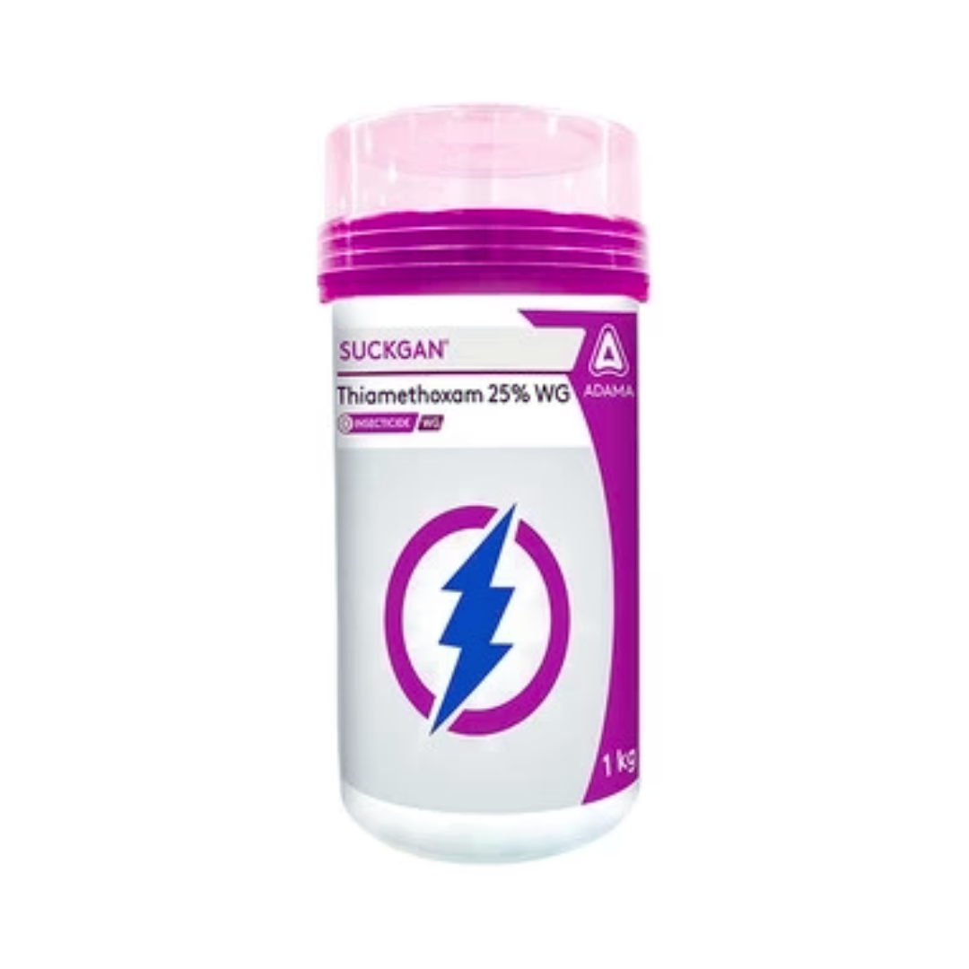 Suckgan Insecticide – Thiamethoxam 25% WG systemic insecticide for effective control of sucking pests like aphids, jassids, and whiteflies in various crops.