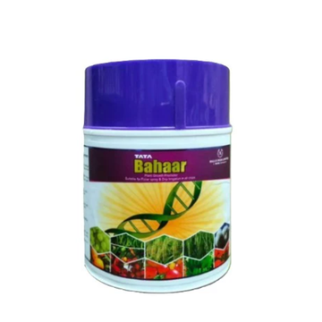 Tata Bahaar is a bio-stimulant containing hydrolyzed proteins and amino acids that enhances plant growth, improves flowering and fruit set, boosts yield, and helps crops recover from stress conditions like drought or nutrient deficiency.