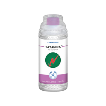 Tata Mida is a systemic insecticide (Imidacloprid 17.8% SL) by TATA, effective against sucking pests like aphids, whiteflies, thrips, and hoppers in crops such as cotton, rice, vegetables, and pulses. It works via foliar and soil application, offering long-lasting protection and supporting integrated pest management.