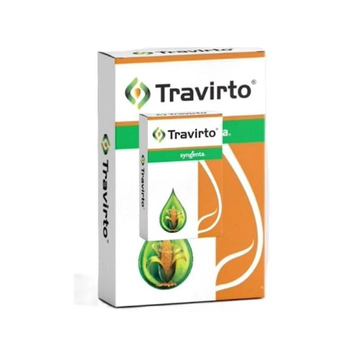 “Travirto Herbicide Tembotrione 34.4% w/w SC bottle pack for post-emergence weed control in maize – Bayer crop protection product.”