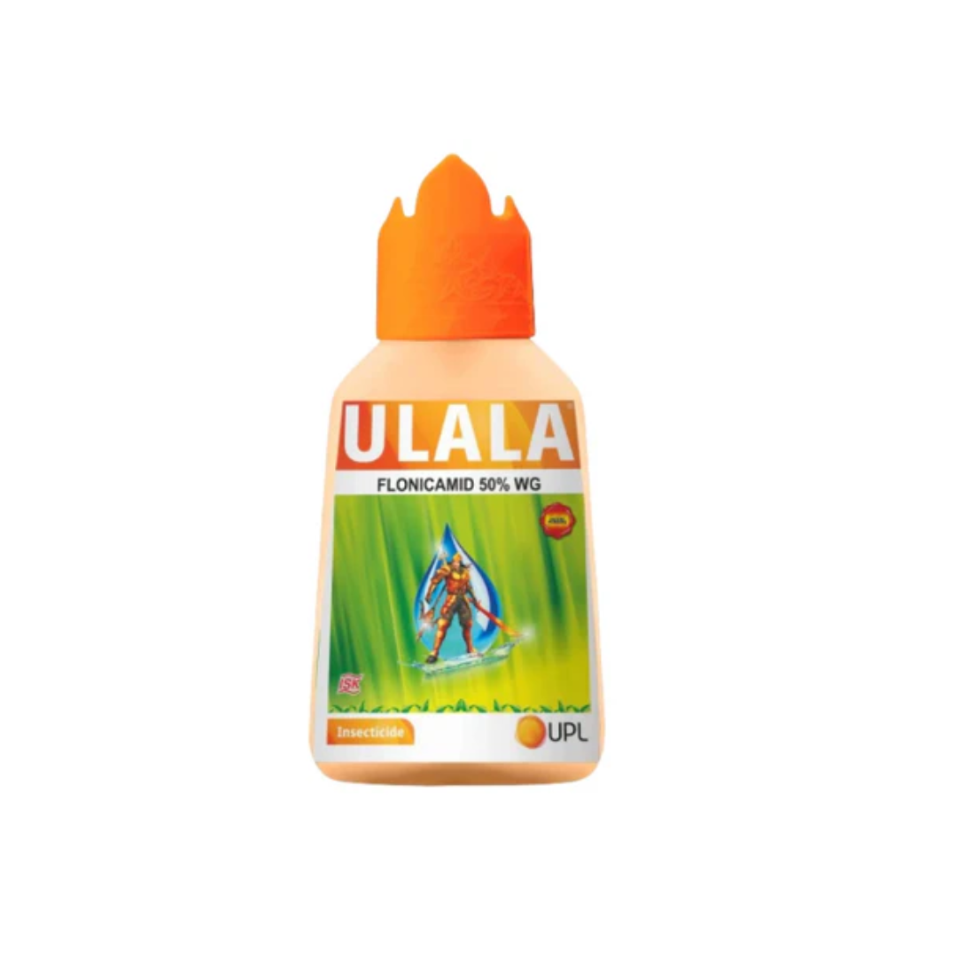 Ulala Insecticide is a systemic insecticide containing Flonicamid 50% WG, designed for effective control of sucking pests such as aphids, whiteflies, and jassids in crops like cotton, vegetables, and pulses.