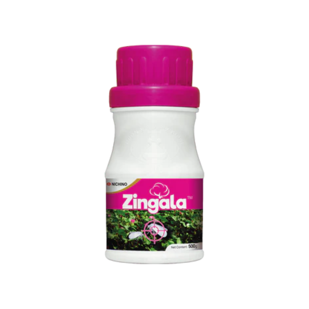 Zingala Insecticide is a broad-spectrum pest control product formulated with Pyrifluquinazon 20% WG. It effectively manages sucking pests like whiteflies, jassids, aphids, and thrips in crops such as cotton, vegetables, and fruits, providing rapid knockdown and long-lasting protection while being compatible with IPM programs.