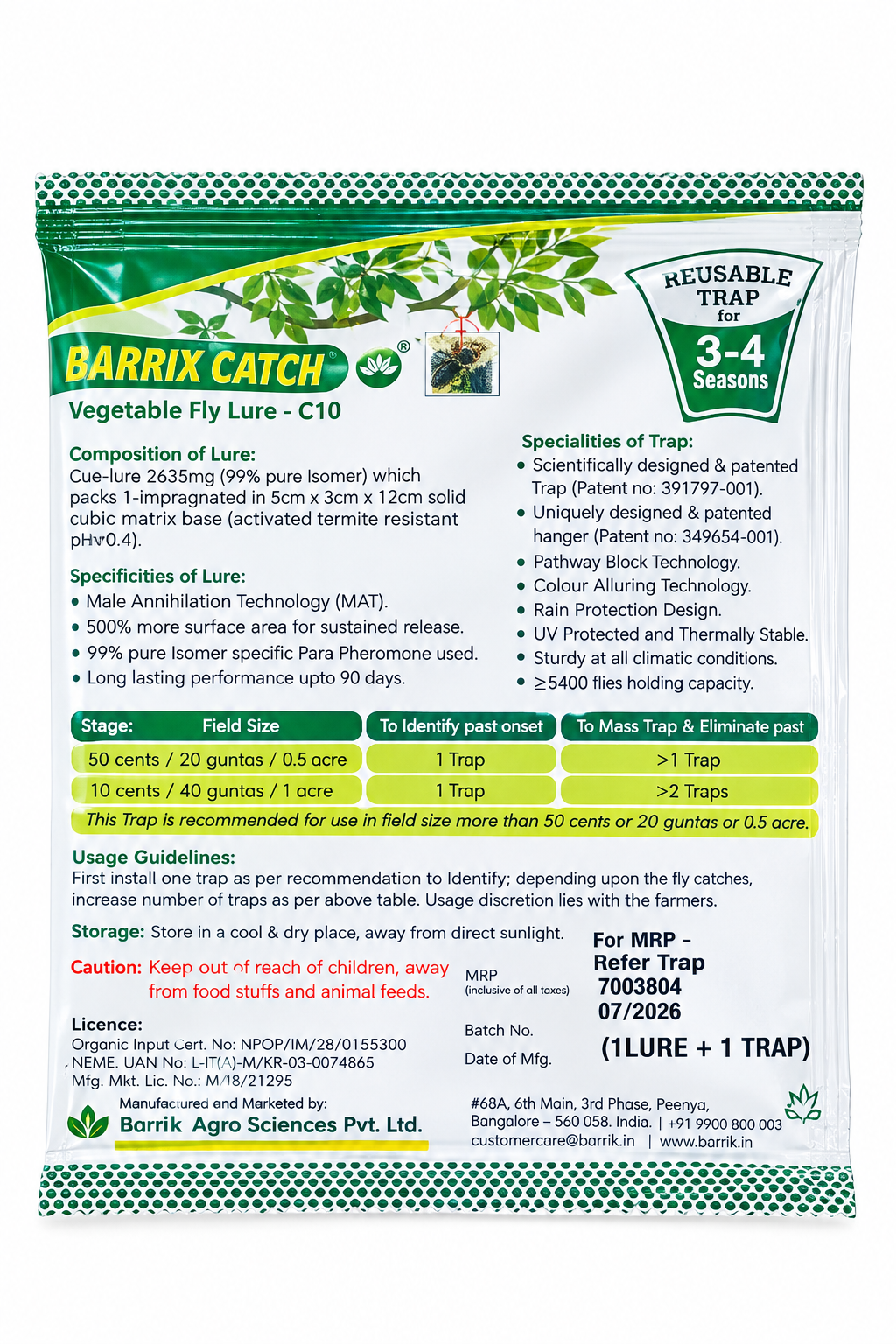 Barrix Catch Vegetable Fly Trap Set
