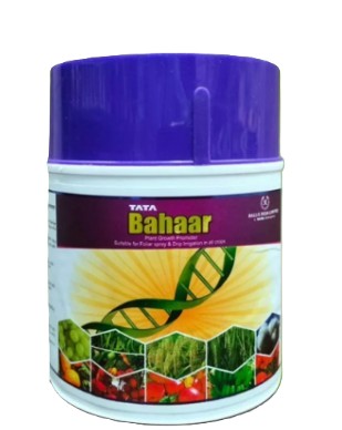 Tata Baahar plant growth promoter bottle with label, enhances crop growth and yield by stimulating healthy plant development